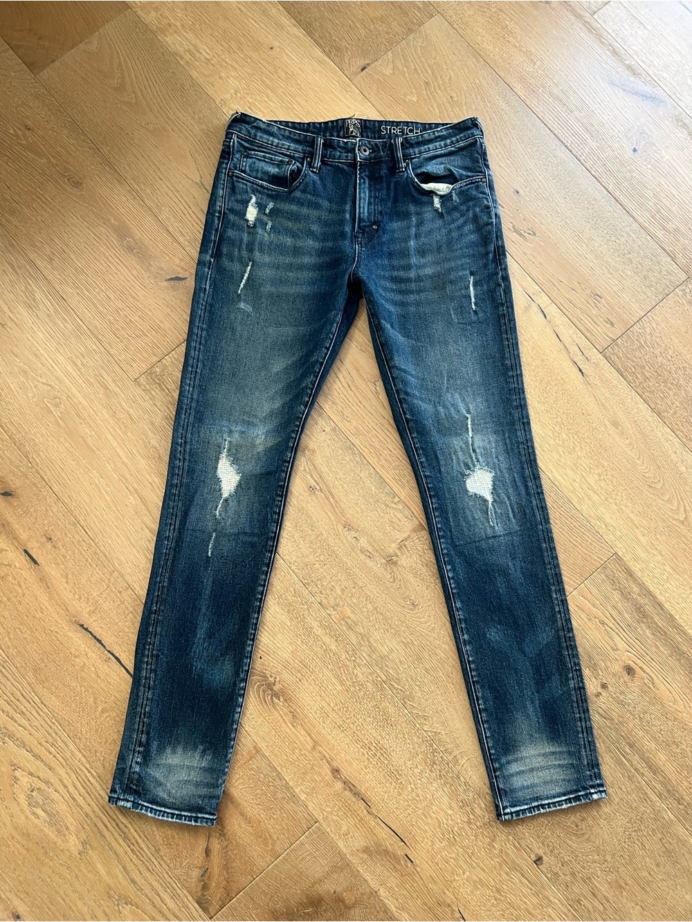 PRPS Men’s Distressed Stretch Slim Fit Jeans Size 33 Blue Designer Denim